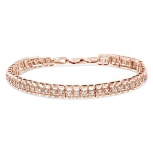 Haus of Brilliance 10K Rose Gold Plated .925 Sterling Silver Tennis Bracelet
